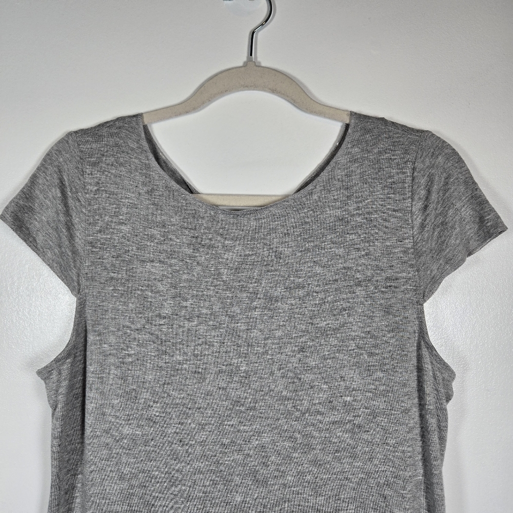 NEW Philosophy Alex Mist Gray Heather Cap Sleeve Jersey Knit T-Shirt Top Large - Picture 3 of 13
